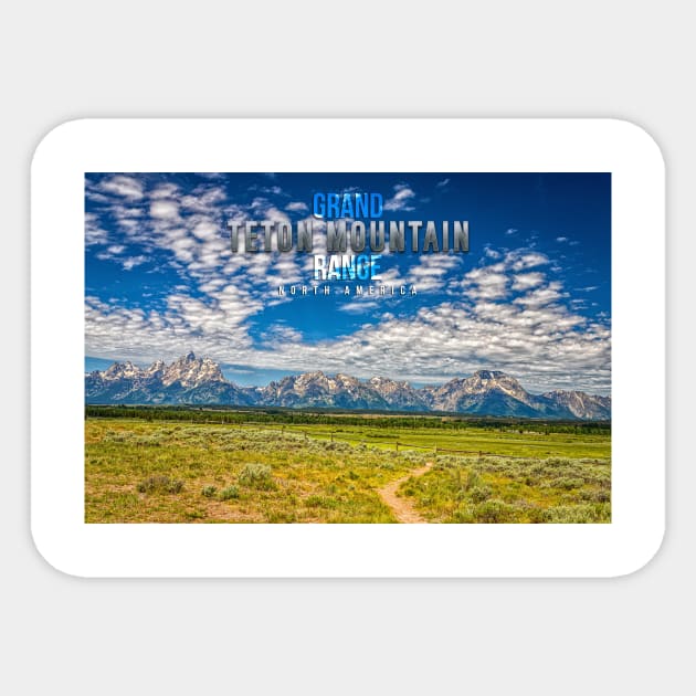 Grand Teton Mountain Range Sticker by Gestalt Imagery